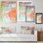 Art liquide, ondulations en vert et orange - reproduction d'art moderne sur toile-1259859795-1259859794