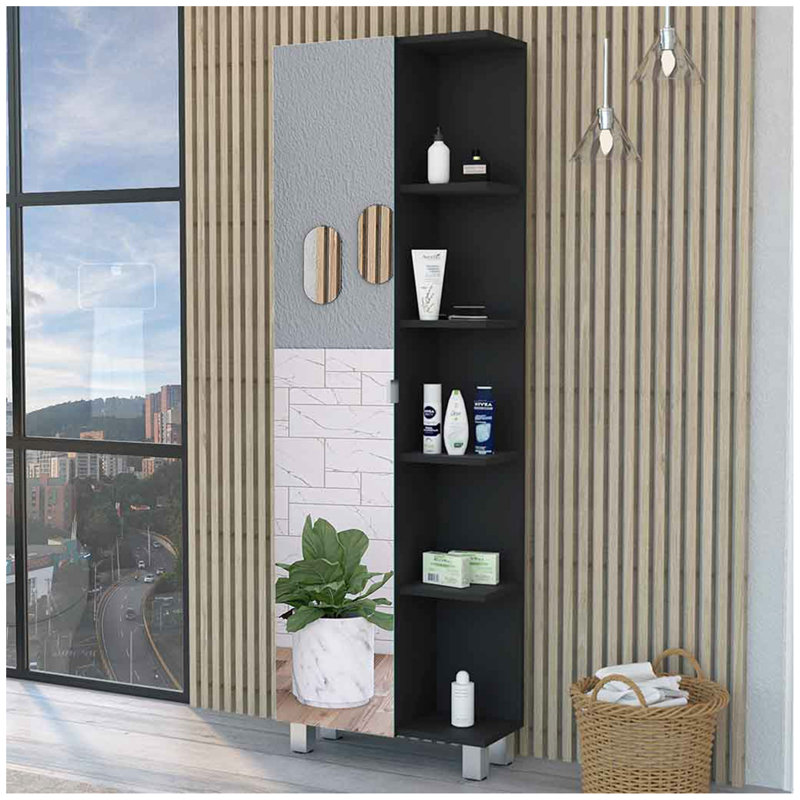 Los Angeles Linen  Cabinet, Mirror, Five Shelves