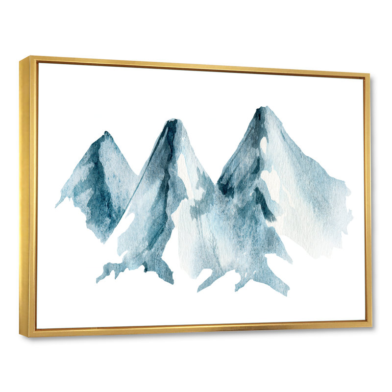 «Blue High Mountain Range II», reproduction sur toile, H 12 po x l 20 po, Toile à cadre flottant doré