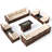 12 Person Outdoor Rattan Modular Sectional Seating Group with Firepit Table-316330017-306401409