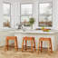 Saddle Stool, Weathered  Finish,  Leather Seat-965596756-965596757-965596758