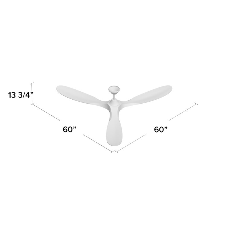 Ceiling Fan with LED Lights, Matte Black with Dark Walnut Blades, 60 inches