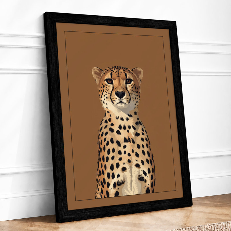 Cheetah Portrait Modern - Print, Black, A4 - 29.7 x 21.0 cm