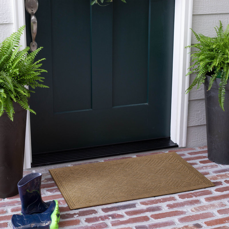Lozoya Jacquard Impressions Recycled Rubber All Weather Outdoor Door Mat, 2' X 3', Jacquard Safari