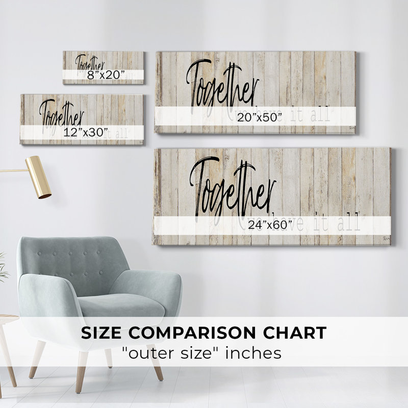 «Together We Have» sur toile, H 20 po x l 50 po x P 1,5 po