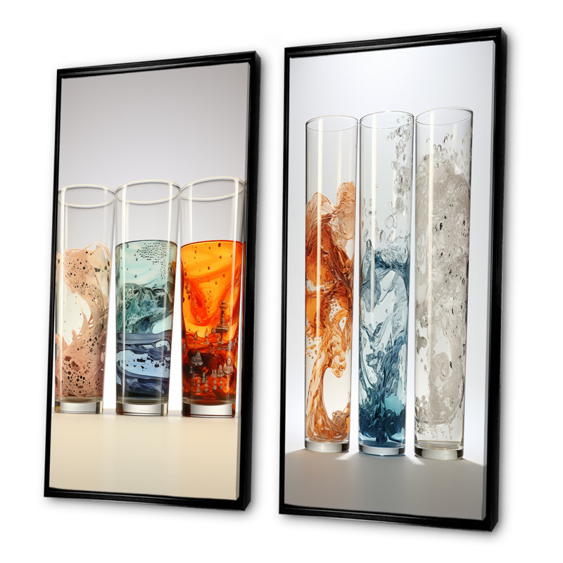 «Beaker Biographie», ensemble de 2 reproductions d'art sur toile, Cadre noir, H 28 po x l 25 po