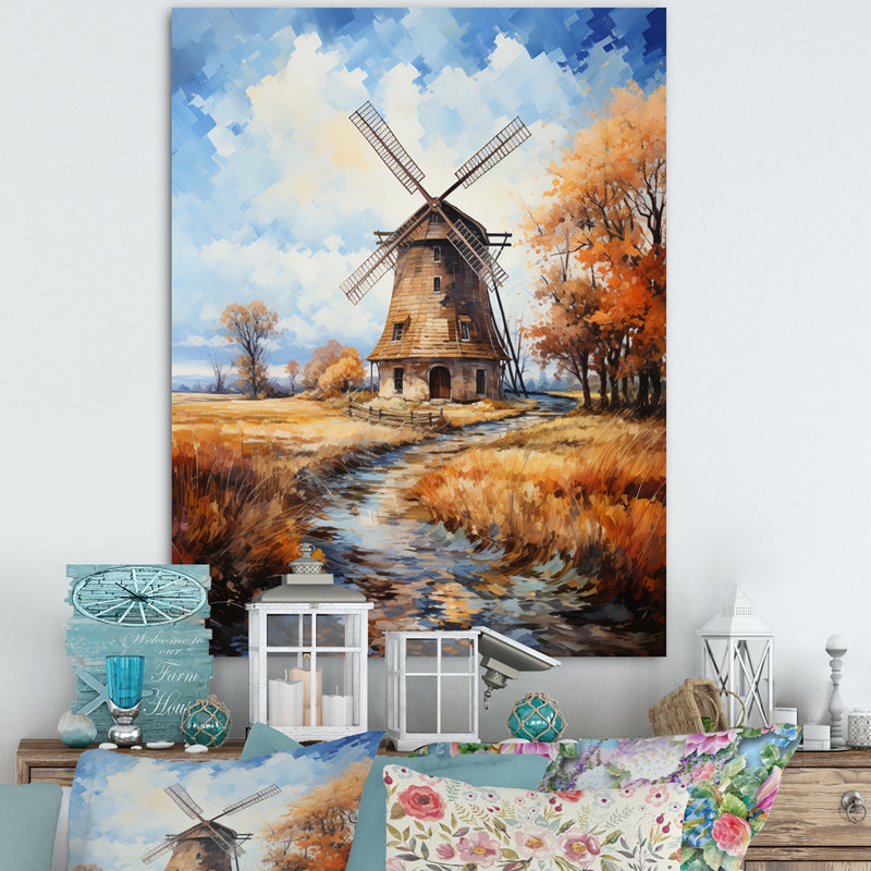 Vangogh The Old Mill, encadré sur toile par Vincent Van Gogh, peinture, Toile tendue, H 44 po x l 34 po x P 1,5 po