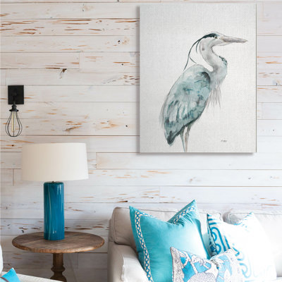" Watercolor Crane Soft Blue Tones Aquatic Bird " by Patti Mann