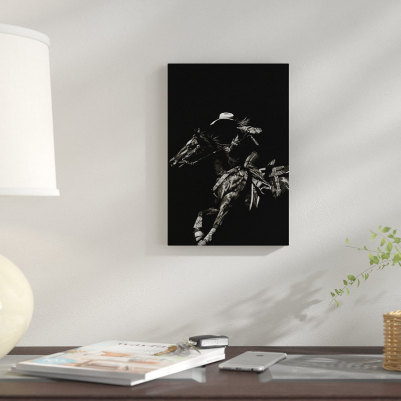« scratching rodeo i », impression sur toile, H 40 po x l 26 po x P 1,5 po, Pas de tapis, Toile tendue