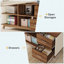Bureau de direction en L 70,87 po avec classeur, tiroirs et tablettes de rangement de 55 po