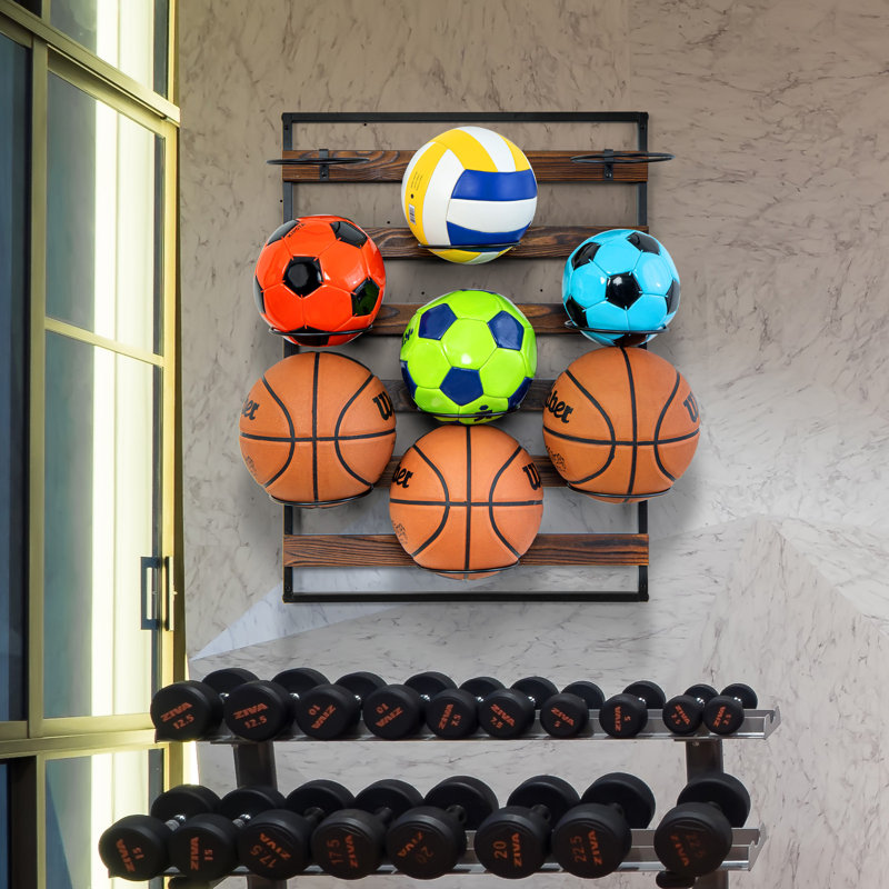 Porte-balles de sport en métal massif à 9 crochets