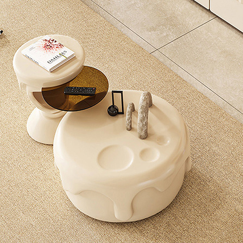 Cream style creative simple round tea table