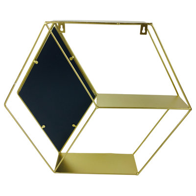Costner 2 -Piece Hexagon Glass Accent Shelf