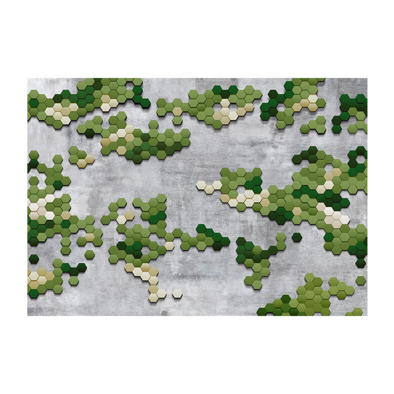Geometric Wall Mural, Green, 3' L x 28" W