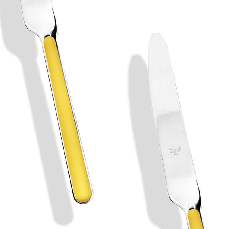 Ensemble de couverts en acier inoxydable Fantasia, 20 pièces, service pour 4, Jaune