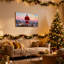 Ensemble de 3 impressions sur toile de Noël, père Noël debout sur une colline au coucher du soleil-120617617