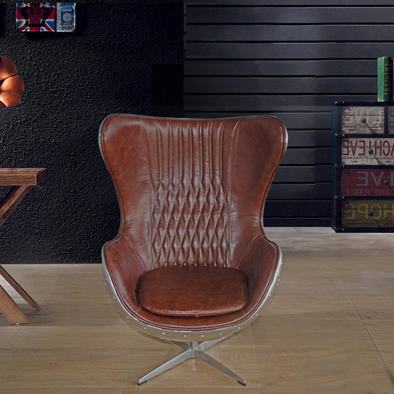 Fauteuil de loisir industriel pivotant de 34,25 po, Simili cuir rouge vin