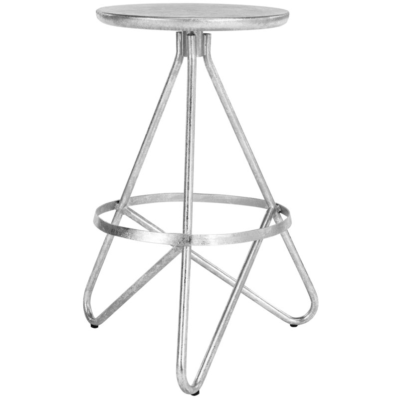 Arroyo Counter Stool with Metal Frame, Silver Leaf