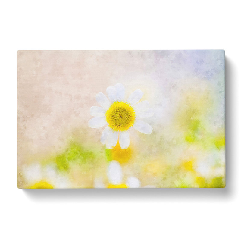 Daisy Flower View - Wrapped Canvas Painting, 60cm H x 91cm W x 3cm D