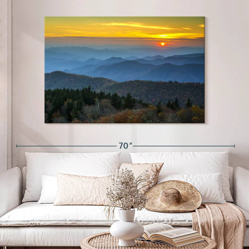 Crépuscule Alvord Blue Ridge Mountains, H 34 po x l 51 po