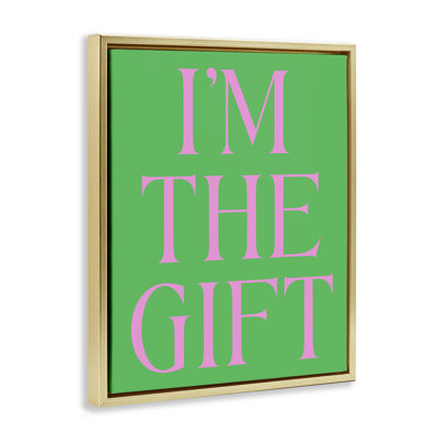 Drôle «I'm the Gift», art mural encadré flottant par House of Lulu