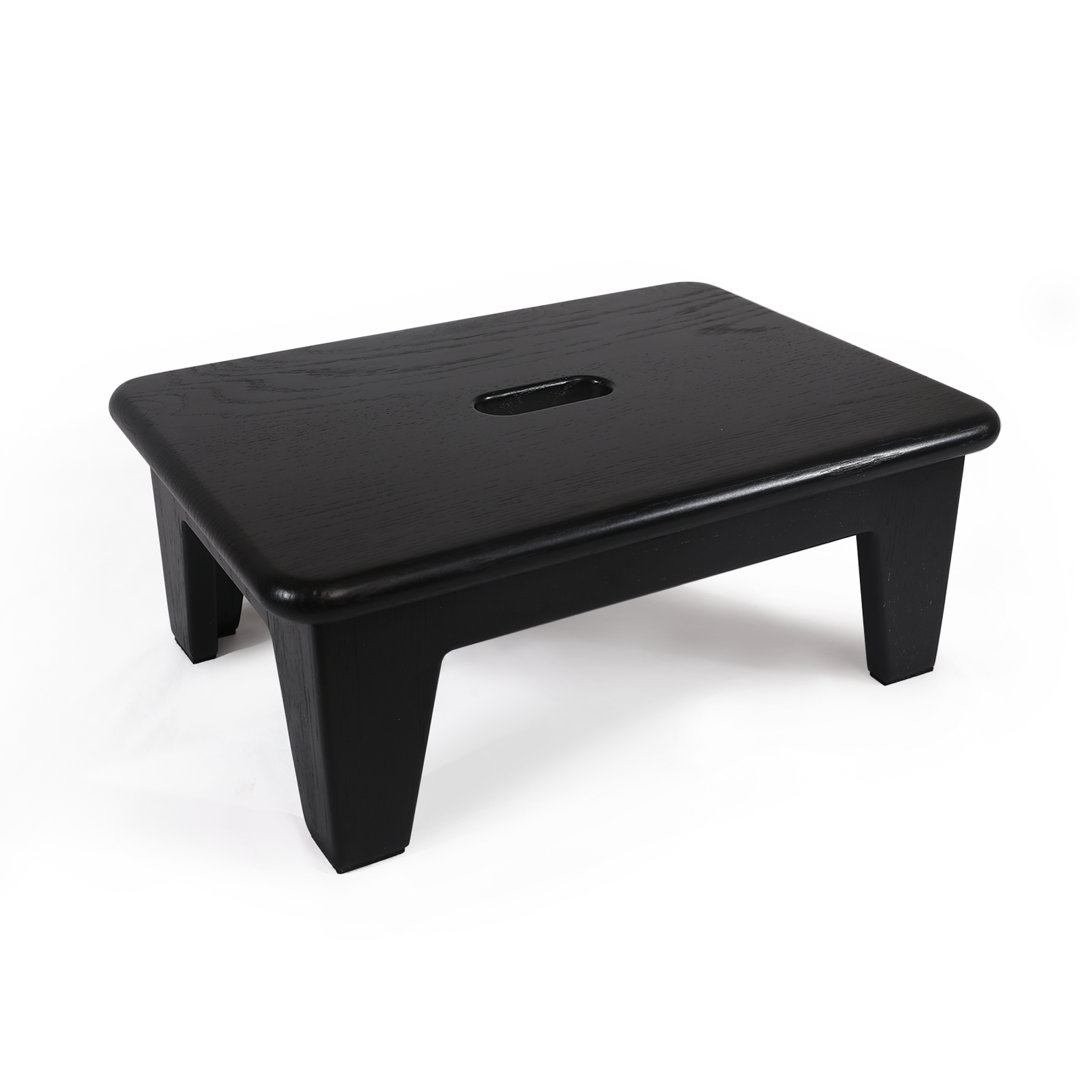 Oak Wood Step Stool CONSDAN Color: Black