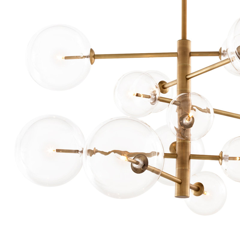 Argento 12 - Light Chandelier, Brass, 91" H x 35" W x 35" D