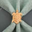 Ensemble de 4 anneaux de serviette en forme de tortue dorée avec coquille stylisée - Décoration de table de Noël élégante