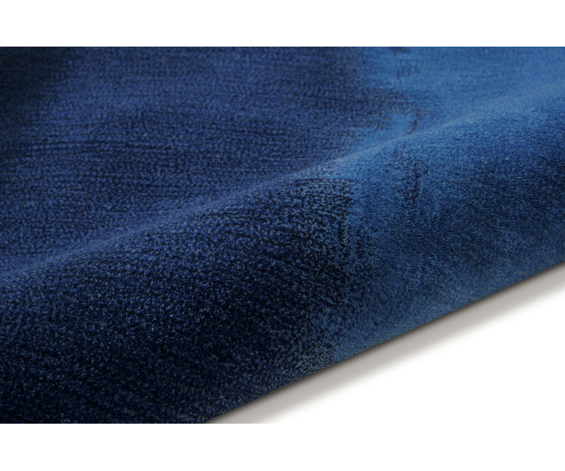 Tapis bleu noué à la main Luster Wash, Rectangle 3 pi x 5 pi