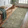 Vintage Neutral Oriental Green / Beige Machine Washable Non-Slip Indoor Area Rugs