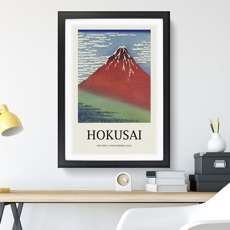 Fine Wind, Clear Morning by Katsushika Hokusai - Single Picture Frame Print, 65cm H x 48cm W x 2cm D, Black Framed