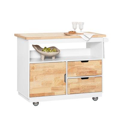 Deimos Solid Wood Top Kitchen Island