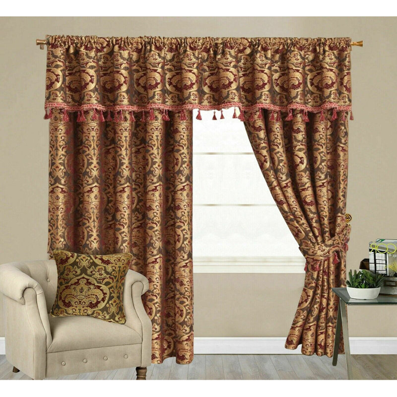 Mckellar Chenille Blackout Curtain Pair, Burgundy, 167 W x 228 D cm