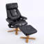 Fauteuil inclinable et repose-pieds 26 po contemporain en polyuréthane avec base pivotante en métal-1895548587