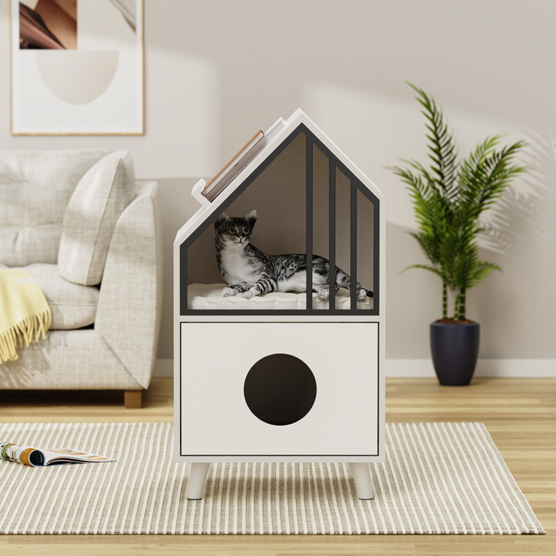36.7'' H x 19.8'' W Cat Condo, White