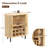 28" Fluted Wine Bar Cabinet with 8-Grid Wine Rack, 5-Level Adjustable Shelves, 2 Glass Holders, Smoothly Sliding Tambour Doors, 4 Hidden Storage Space on the Side,Modern Liquor Coffee Station, Natural-427791309