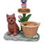 Statue d'extérieur de jardinière solaire chiot assis
