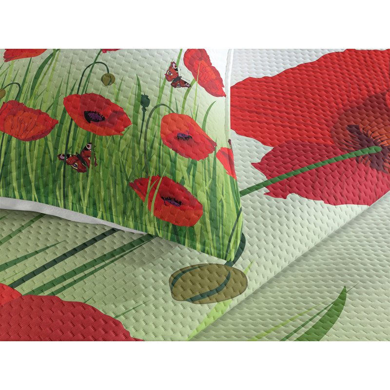 Farmhouse / Country Polyester Floral Coverlet