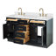 Meuble-lavabo double en bois massif Tidworth avec plateau en quartz blanc de 1,5 po-818783555-823641528