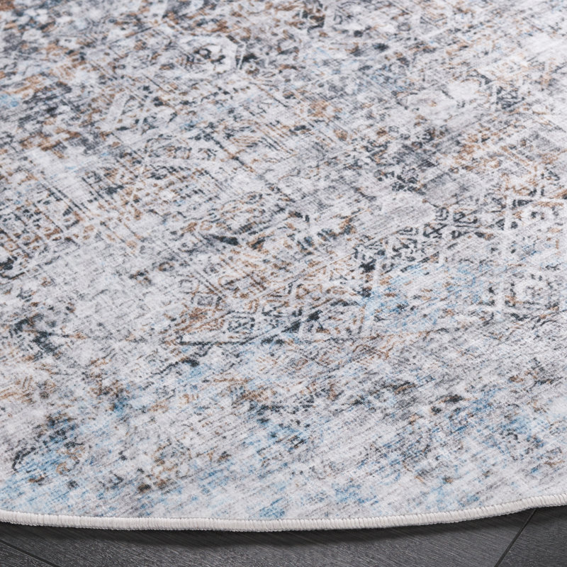 Talena Monica Performance Machine Washable Solid Color Rug, Round 6'