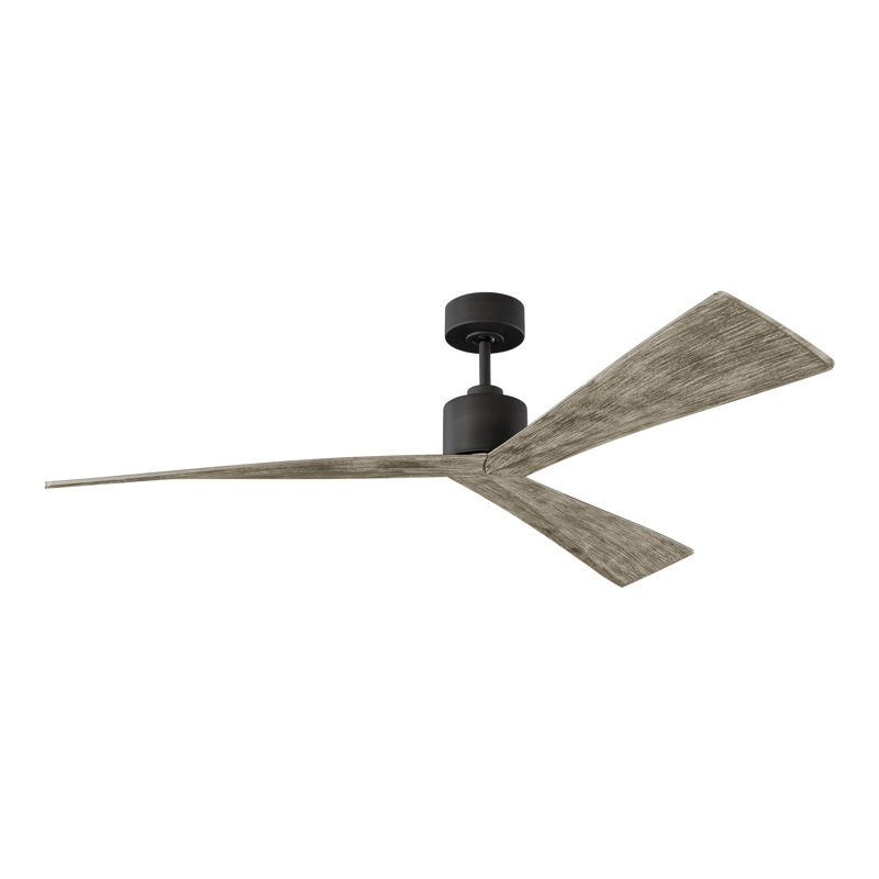 Ventilateur de plafond 3 pales avec télécommande Mirage, Étain vieilli / chêne vieilli gris, 60"