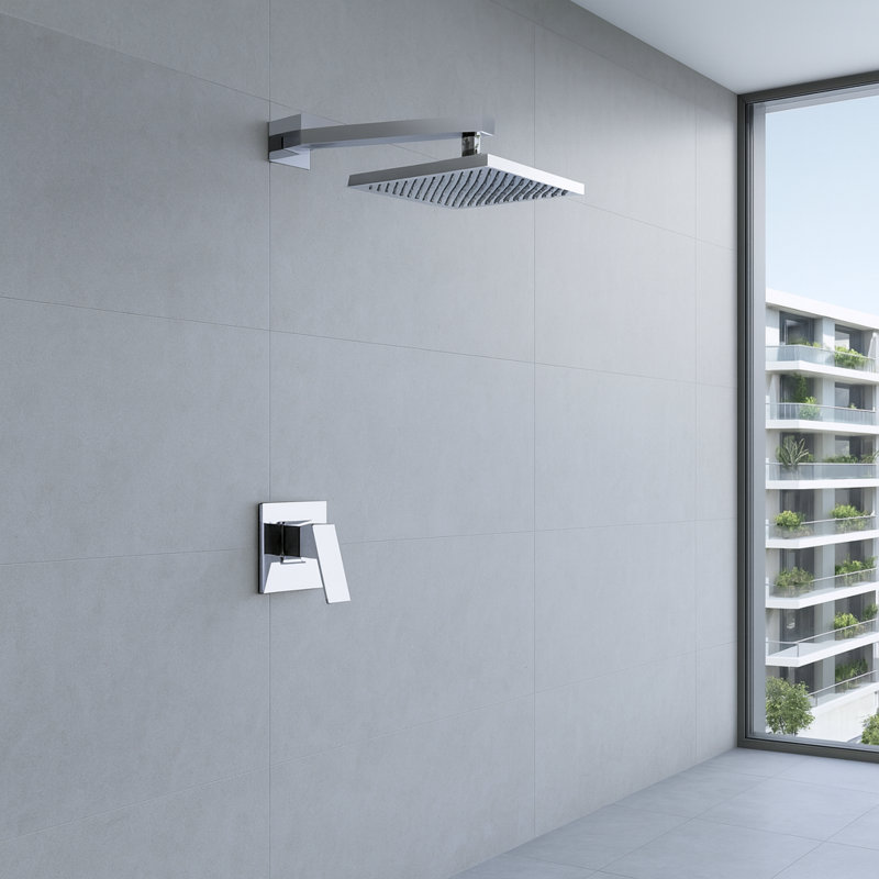 Wall Mounted LED Rainfall Showerhead Color Changing Lights for Ultimate Relaxation, 2" H x 10" W