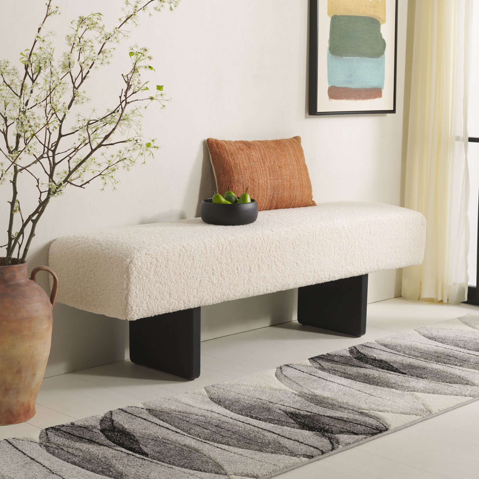 Trudie 60" Bedroom Bench, Black