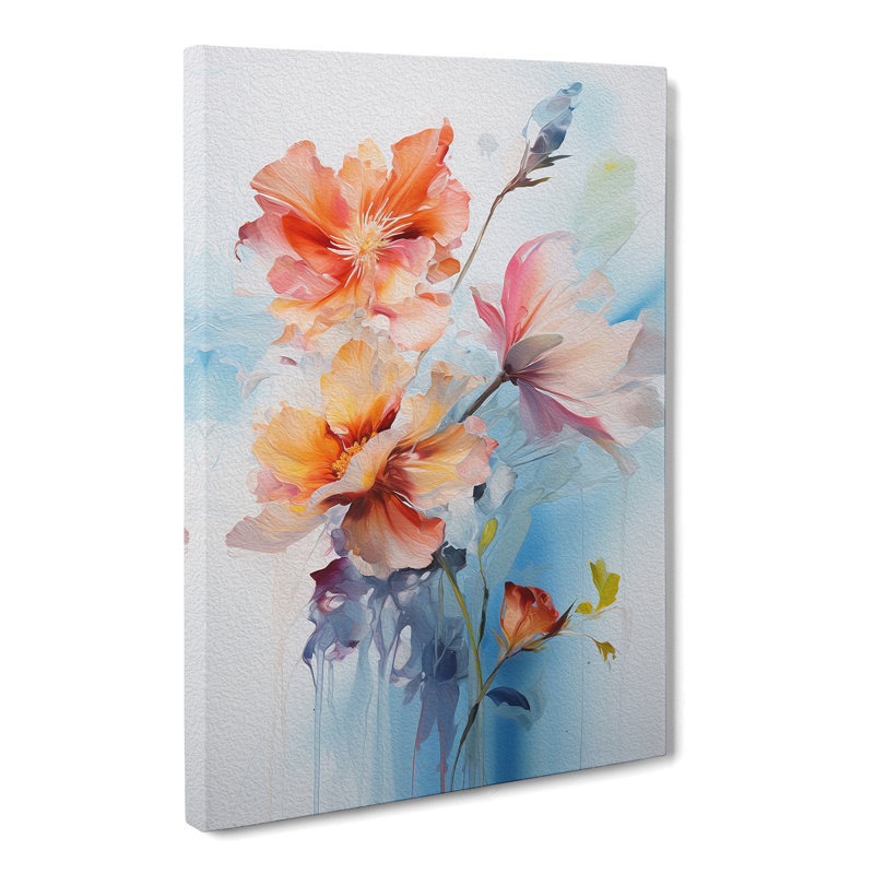 Floral Gestural No.3 - Wrapped Canvas, 50cm H x 35cm W x 3cm D