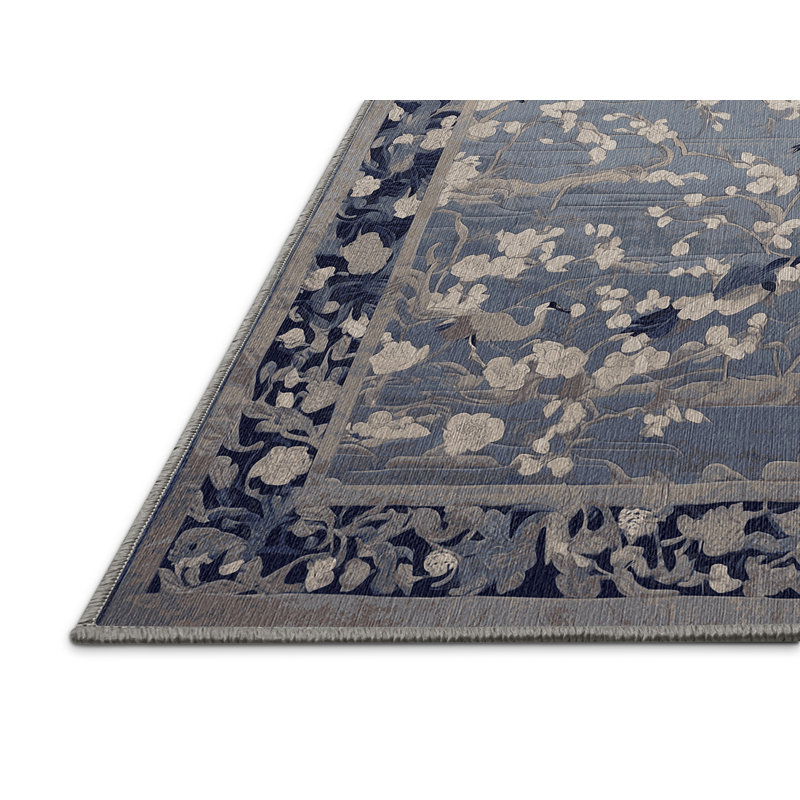 Tapis gris lavable à la machine, Carré 4 pi