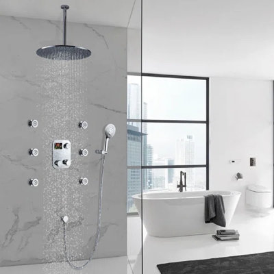 Robinet de douche à massage numérique rond 12 po Juno