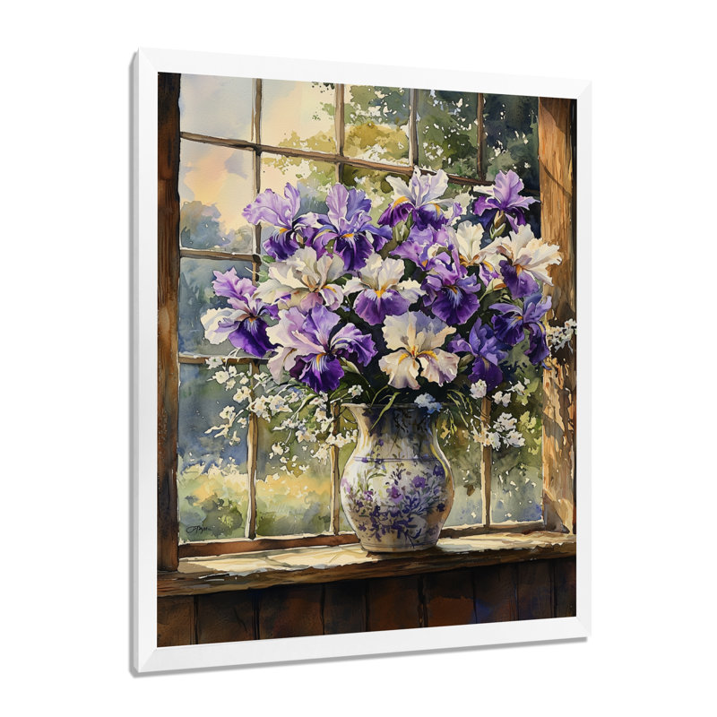 Roberts - impressions murales florales, H 44 po x l 34 po, Reproduction encadrée d'une seule photo, Blanc
