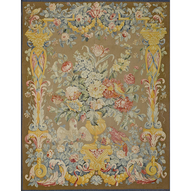 Antique Tapestry French Flat Weave Rug