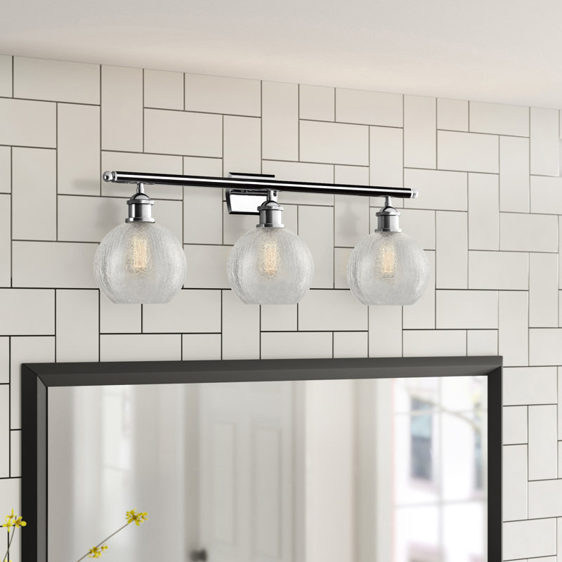 Éclairage pour meuble-lavabo à intensité variable Baptista, Chrome poli