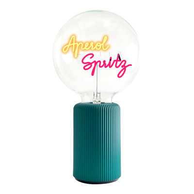 Ampoule APEROL SPRITZ ambre / rouge avec lampe de table PORTABLE Pop Nomad